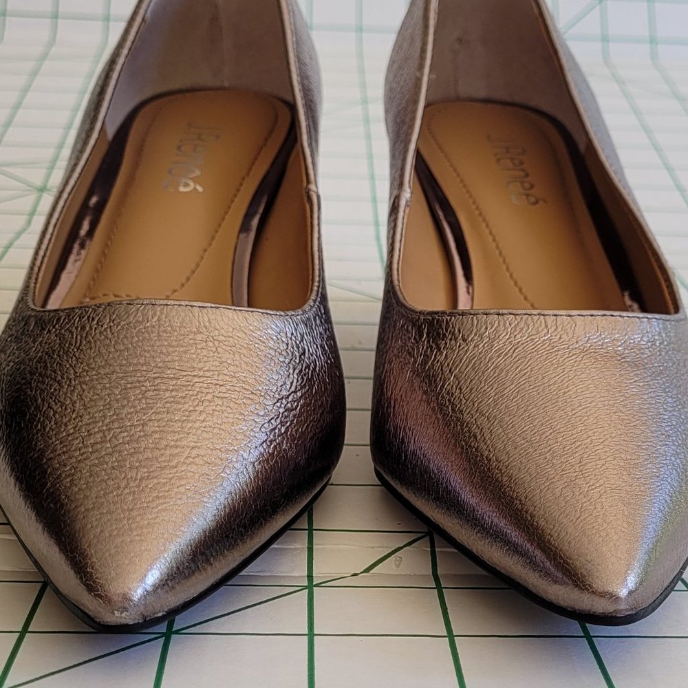J. Reneé Metallic Pointed Toe pumps - Picture 8 of 14